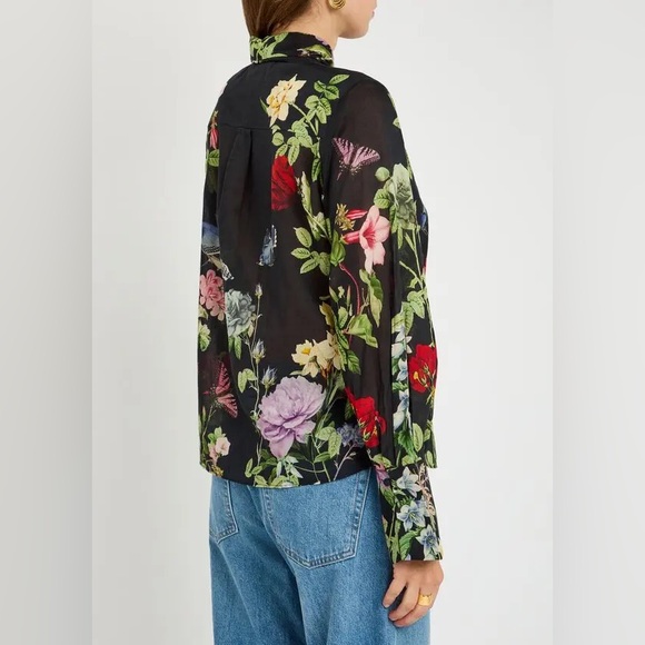Alice + Olivia Lloyd Slit Sleeve Blouse L - Picture 6 of 9